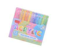 12 Color Marker Brush Brush Stylo Liquid Paint Pour La Carte De Peinture Roche Faire Des Fournitures D'art Scolaire Sur Des Marqueurs Pointe Doux En Bois En Bois Pour Les Esquisses