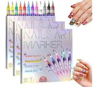12 Color Nail Art Pens Set for Painting Nails, Nail Art Pens Markers Kit for Kids Girls DIY,Gifts for Teenage Girls Trendy Stuff (3 set)