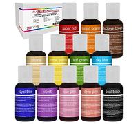 12 Color-US Cake Supply® by Chefmaster Liqua-Gel Paste Cake Color Set - The 12 Most Popular Colors in 0.75 fl. oz. (20ml) Bottles