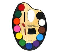 12-Color Watercolor Paint Set - Kids Art Kit with Oval Mixing Palette, Vibrant Washable Paints for Drawing, Crafting, and Learning | Ideal for Classroom, Home Studio, Thanksgiving, Christmas , an