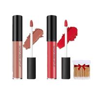 12 Colors Cream Texture Lipstick, 2Pcs Upgraded Waterproof Long-Lasting Moisturizing Lip Gloss,Non-Stick Non-Fading Liquid Lipstick, For Women Daily Makeup Gift (#8+#10, SIZE)