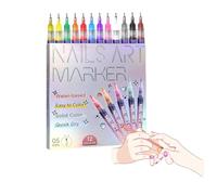 12 Colors Nail Art Markers for Gel Nails, 2025 Quick Dry Acrylic Paint Pens for Painting and Drawing DIY Nail Designs (1 set)