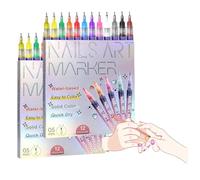 12 Colors Nail Art Markers for Gel Nails, 2025 Quick Dry Acrylic Paint Pens for Painting and Drawing DIY Nail Designs (2 set)