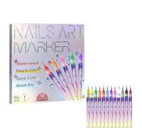 12 Colors Nail Art Pens Set, 2025 New Nail Art Markers for Gel Nails, Fine 0.5mm Pen Tip, Arts Tools for Graffiti Dotting Drawing Painting Point Home Salon (1PCS)