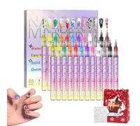 12 Colors Nail Art Pens Set, 2025 Upgrade DIY Nail Art Markers, DIY Quick Dry Graffiti Dotting Point Liner Pens, 3D Nails Polish Pens for Painting, Nails Arts Drawing Tool (2Set)