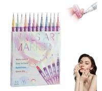 12 Colors Nail Art Pens Set,DIY Nail Art Markers for Gel Nails, 3D Nail Polish Pens Quick Dry Graffiti Dotting Point Liner Pens, for Art Drawing Painting Point Dotting Manicure Tools (1Set)