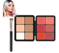 12 Colors Palette Maquillage Avec Stylo, Palette Makeup, Cream Blush Palette for All Skin, Maquillage Bronzer, Waterproof, Maquillage Longue Tenue Pour Une Peau Impeccable (B)