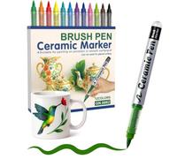 12 Colors Porcelain Pens for Ceramic , 1-8mm Brush Tip Porcelain Markers for Mugs, Plates & Glass, Waterproof Acrylic Paint Pens for DIY Crafts, Christmas Ornaments & Wine Glass Decorating(2set)