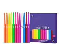 12 Coloured Eyeliner Set - Neon Liquid Eyeliner | Waterproof Smudgeproof Long Lasting Matte, Colorful Fluorescent Rainbow Eyeliners, Glow In UV Liner Pen, Eye Face Paint Makeup For Daily Halloween