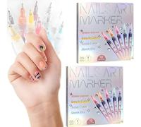 12 Colours Stylo Nail Art Marker, DIY Stylo Vernis à Ongles, Pour Une Manucure Créative Et Sans Effort, Sécurité Stylo Nail Art Enfant, Plume Fine, Stable Et à Séchage Rapide, écriture Fluide (2 Set)