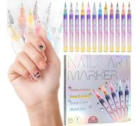12 Colours Stylo Nail Art Marker, DIY Stylo Vernis à Ongles, Pour Une Manucure Créative Et Sans Effort, Sécurité Stylo Nail Art Enfant, Plume Fine, Stable Et à Séchage Rapide, écriture Fluide (1 Set)