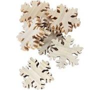 12 confettis bois flocons de neige 4cm nature - chaks 10730 Gris G