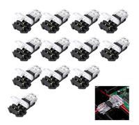 12 Connecteurs T 2 Broches, Cables Electriques 22-18 AWG Sans Soudure LED | Branchement rapide multiconducteur, protection oxydation robuste, compatibles basse tension 12V, reutilisable etanche