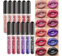 12 Couleur Set Rouge à Lèvres Brillant Liquide Mat Longue Tenue Waterproof Shimmer Matte Liquid Lipstick Nude