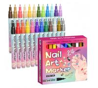 12 Couleurs 3D Stylo Nail Art Graffiti Pen, 0,5mm Stylo Vernis à Ongles Pointes Fines, DIY Manucure Décoration Dotting Pen Beauté Orner Outils de Manucure, séchage rapide