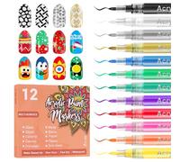 12 couleurs 3D Stylo Nail Art Set, Kalolary Pointe d'ongle Stylo Nail Art, Stylo de Graffiti pour Pointe DIY Nail Art, Beauté, Bijoux, Outils de Manucure (Multicolore N)