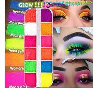 12 couleurs/boîte fard à paupières poudre maquillage Palette fluorescent néon Pigment paillettes scintillantes fard à paupières visage corps peinture artisanat Nail Art cosmétiques