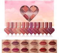 12 Couleurs Brillant À Lèvres Mat En Forme De C?ur,Ensemble De Brillants À Lèvres En Velours Mat De Qualité Supérieure-Waterproof Et Longue Durée #2