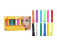 12 couleurs Crayons de peinture pour le visage Set Couleurs vibrantes Sticks twistable Facile à retirer Kit Halloween pour les fêtes Cosplay