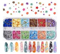 12 couleurs de fleurs en résine 3D pour la décoration des ongles (12 couleurs de fleurs au hasard) Fournitures pour ongles, décorations d'ongles, pierres à ongles Animal,Cartoon,Géométrique,graphique,