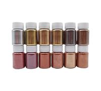 12 couleurs de pigments métalliques en poudre mica fine pigment résine époxy pour bougies de bijoutier, savon, poudre de mica noir pour fabrication de savon