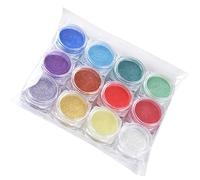 12 couleurs de poudre de mica pour résine époxy, pigments nacrés, poudre minérale naturelle de mica