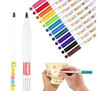 12 Couleurs Ensemble De Peinture Sur Porcelaine, Stylo Acrylique 1.0mm Waterproof, Feutre Pour Porcelaine Lave Vaisselle, Utilisable Au Four pour Peindre et Décorer pour Les Enfants à Partir de 3 ans