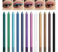 12 Couleurs Eyeliner Colorés, Imperméable Longue Durée Séchage Rapide Lisse Sans Taches Stylo Eyeliner Coloré Ensemble Crayon Eyeliner Pigmenté (B)