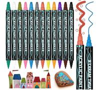 12 Couleurs Feutre Marqueur Acrylique Double Pointe Pinceau[MM273]