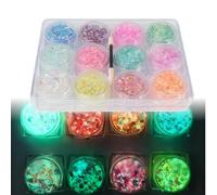 12 Couleurs Lumineuse Paillettes Gel, Couleurs Fluorescentes pour Maquillage Fluo, Gel Paillettes Visage Sûr et Facile à Appliquer, Effet Luminescent