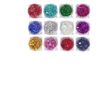 12 Couleurs Maquillage Paillettes Set,Fluorescent Paillette pour Visage,Brillants Visage, Corps, Cheveux & Ongles,pour Visage,Cheveux,Halloween,F锚te,No毛l