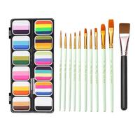 12 couleurs mignonnes d'iris coloré corps humain et colorant pouvant être utilisé pour les écrans de scène de lavage d'eau, kit de peinture de peinture de visage arc-en-