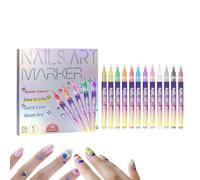 12 couleurs Nail Art Stylos Set - N / Ail Stylos polonais séché rapide pour la peinture et la conception. Na/Il Markers & Outils de conception pour Na/Il Art, Nai/L Art Supplies (1)