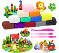 12 Couleurs Pate A Modelerdiy Argile De Modelage Ultra Légèreffoam Clay Avec 3 Outils Accessoirespour Enfant Garçons Filles Jouets Créatifs