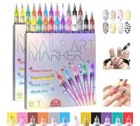 12 Couleurs Stylo Nail Art Graffiti Pen, Stylo Nails Arts Ongle, Stylos Vernis à Ongles Enfant, DIY Manucure DéCoration Dotting Pen, Stylos Nail Art (2Set)