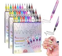 12 Couleurs Stylo Nail Art Graffiti Pen,Stylo Vernis à Ongles 3d Enfant,Stylo Nail Art Ongle,0,5 Mm,DIY Manucure Décoration Dotting Pen,Nails Arts Graffiti Pens (3 Set)
