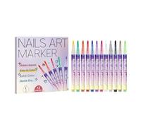 12 Couleurs Stylo Nail Art Graffiti Pen, Stylo Vernis à Ongles 3d Enfant, Stylos Vernis À Ongles Pointes Fines, DIY Manucure Décoration Dotting Pen, Nail Art Graffiti Pens (B)