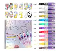 12 Couleurs Stylo Nail Art Graffiti Pen, Stylo Vernis à Ongles 3d Enfant, Stylos Vernis À Ongles Pointes Fines, DIY Manucure Décoration Dotting Pen, Nail Art Graffiti Pens (A)
