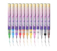 12 Couleurs Stylo Pen, Stylo Vernis À Ongles 3D Pointes Fines, DIY Manucure Décoration Dotting Pen, Liner Pour Ongles À Pointe Fine, Outils De Des Pour Pointillés Peinture