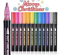 12 Couleurs Stylos Pailletés Colorés,Cadeau Fille 4-12 Ans,Feutres Pailletés Magiques Métalliques Pour Dessins,Scrapbooking,Papeterie Fille,Idées Cadeaux Fille Pour Filles