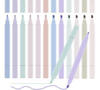 12 Couleurs Surligneur Pastel Double Tête Surligneur Coloré Stylos Esthétiques, Marqueurs De Texte, Fournitures Scolaires, Marqueurs Pastel Pour Journalisation[Z951]
