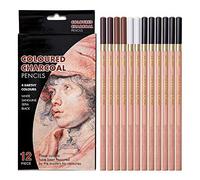 12 Crayons à Dessin Au Fusain, 4 Couleurs, Non Toxiques, Fournitures d'Art Professionnel