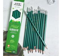 12 crayons à papier verts 2B frais et simples avec gomme et 1 taille-crayon, faciles à tailler, ne se cassent pas facilement, écriture nette, spécialement conçus pour les études et les examens des étu