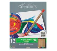 12 Crayons De Couleur - Beaux-Arts - Boîte Métal - Cretacolor - Mega Color