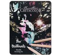Cretacolor Crayons de couleur The Brilliants 12 métalliques – hautement pigmentés, mélangeables