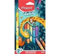 12 Crayons de couleurs Maxi Jungle Fever Rouge G