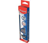12 crayons de graphite plastique 2B étui en carton. MAPED 850822