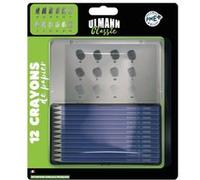 12 crayons graphite - Assortiment de dureté - Etui métal - Scolaire - Dessin - Ulmann