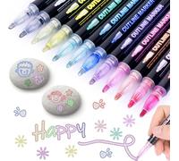 12 Crayons Magiques à Paillettes pour Filles - Cadeaux de Pâques pour Enfants - Contour en Métal pour Scrapbooking et Bricolage