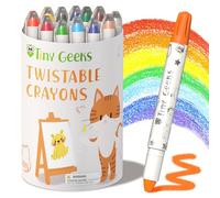 12 Crayons Twistables - Non Toxiques pour les Tout-Petits 1-3 Ans - Crayons Lavables pour Enfants de 4 à 8 Ans - Faciles à Tenir - Cadeau de Coloriage Parfait pour Garçons et Filles